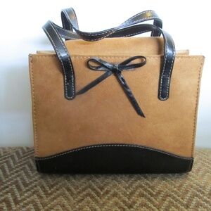 Small Two-Tone Suede Handbag